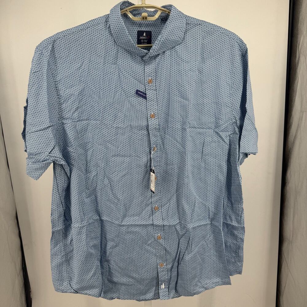 Johnnie-O Stinson Top Shelf Button-Down Shirt Mens 2XL Laguna Blue Printed NWT